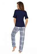 Pyjamas med top och byxa i mjukt bomull med volangkant och korta ärmar, scott-mönster